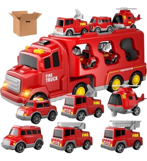 Foto 1 | Carros De Ingeniería Belug 7pz Rojo