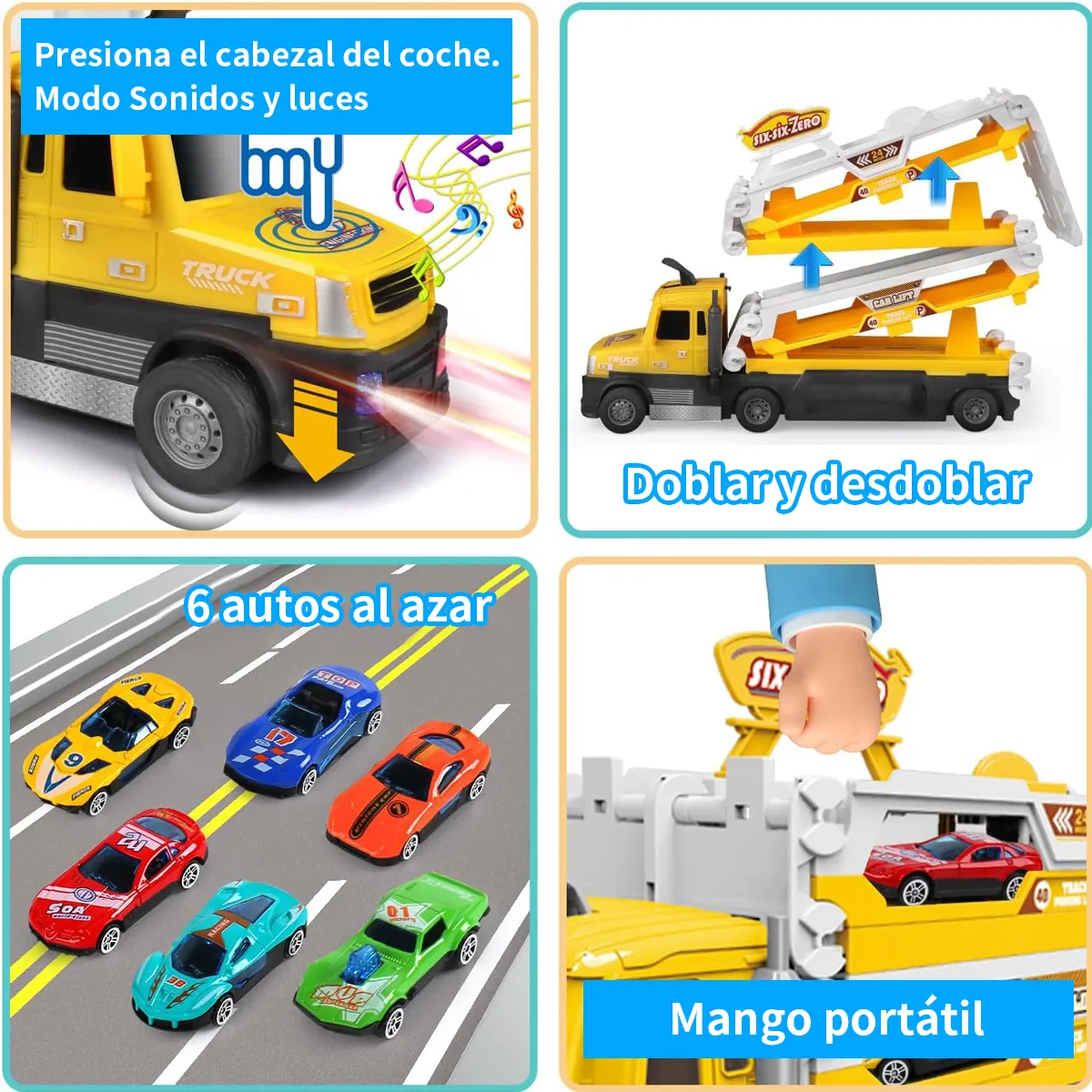 Foto 4 pulgar | Coches Juguete  Lab.g Amarillo 7pz