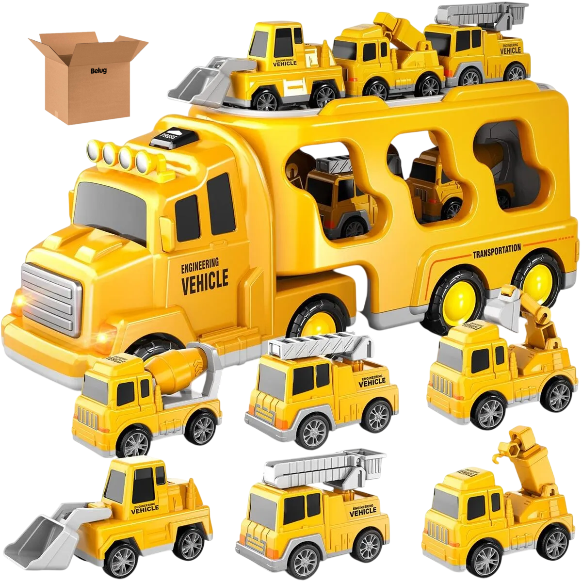 Foto 1 | Carros De Ingeniería Belug  7pz Amarillo