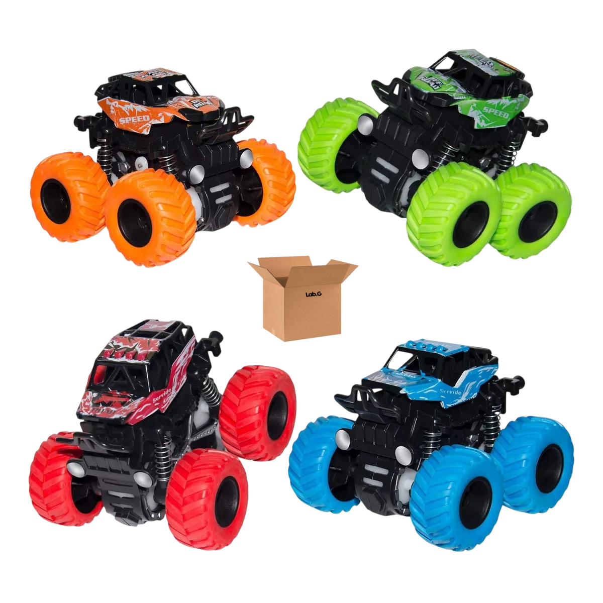 Foto 1 | Vehículo Para Niños  Lab.g 4pcs Rojo Verde Azul Naranja