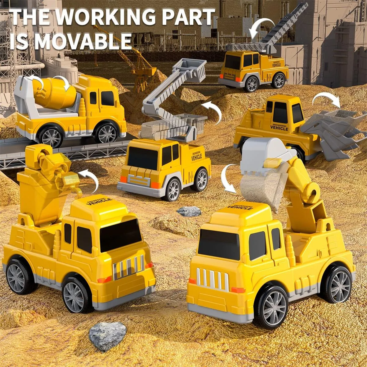 Foto 4 pulgar | Carros De Ingeniería  Lab.g 7pz Amarillo