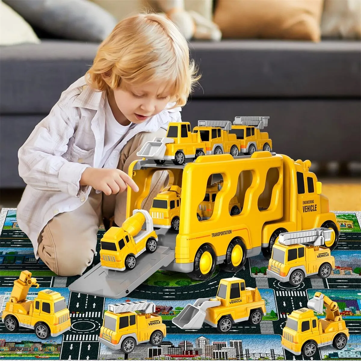 Foto 5 pulgar | Carros De Ingeniería  Lab.g 7pz Amarillo