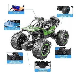 Foto 2 | Coche de Control Remoto Verde con Batería Recargables y Carga USB