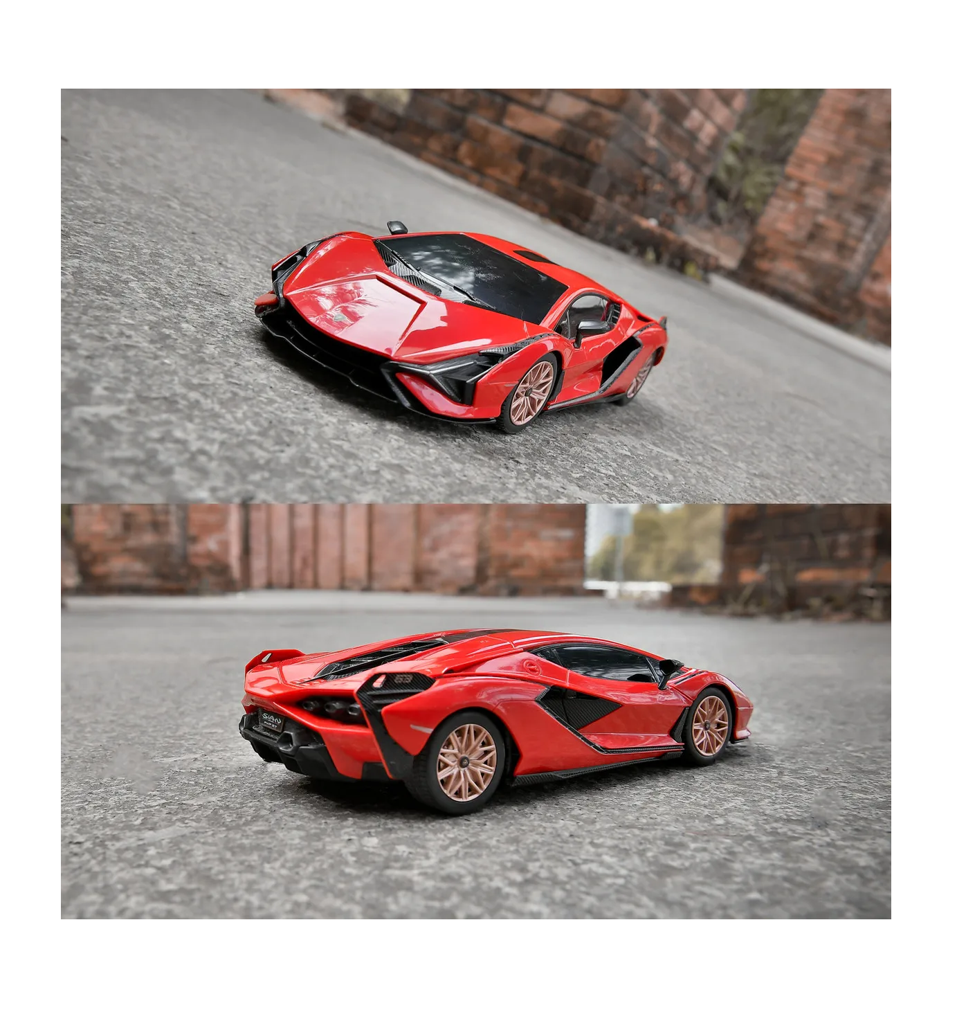 Foto 3 | Coche Rc A Escala 1:24 Juguete Eléctrico Lamborghini Sián Fkp 37 Rojo