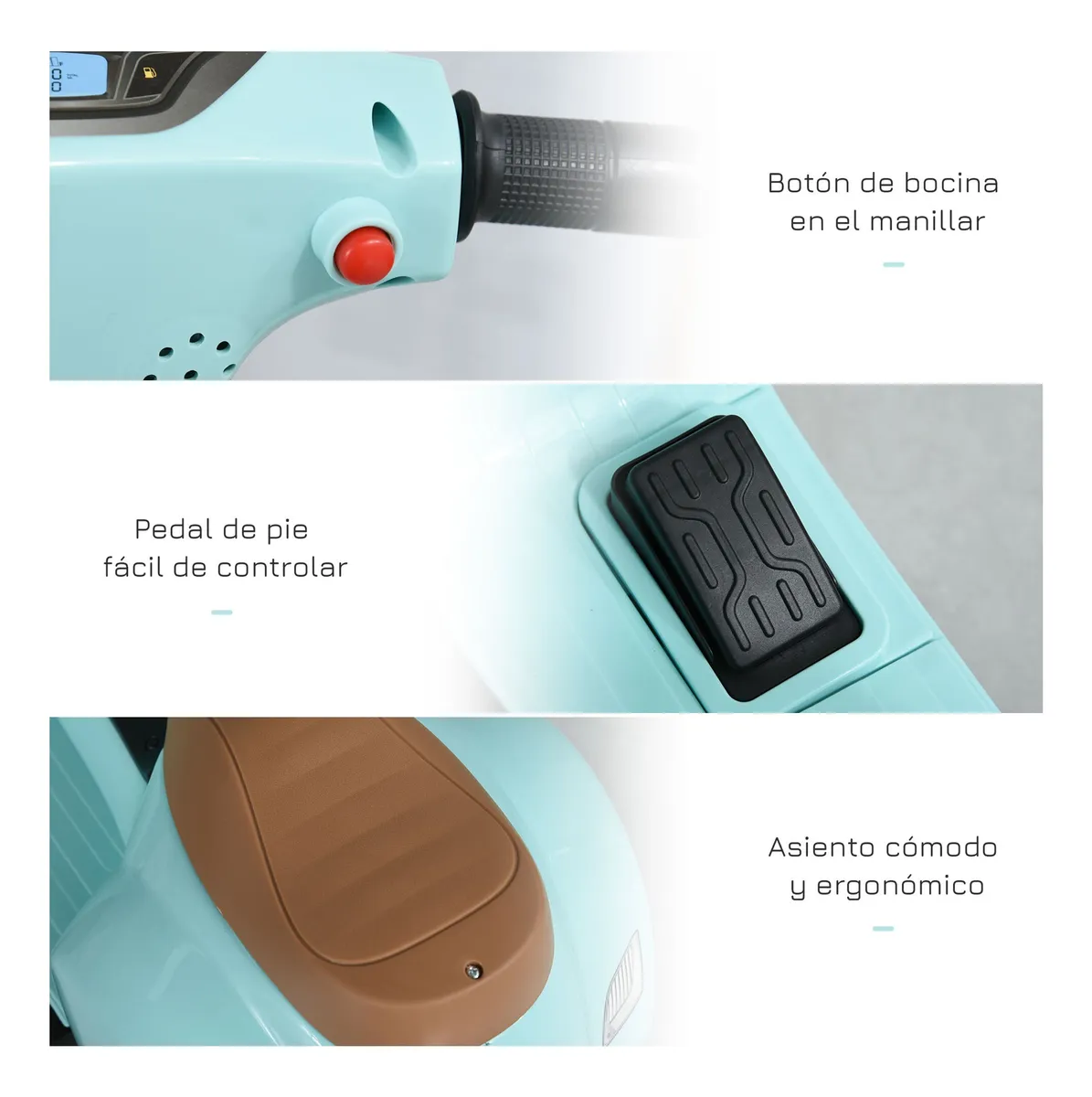 Foto 3 pulgar | Moto Eléctrica Confety World Mini Vespa H1 Montable De Pedal Menta