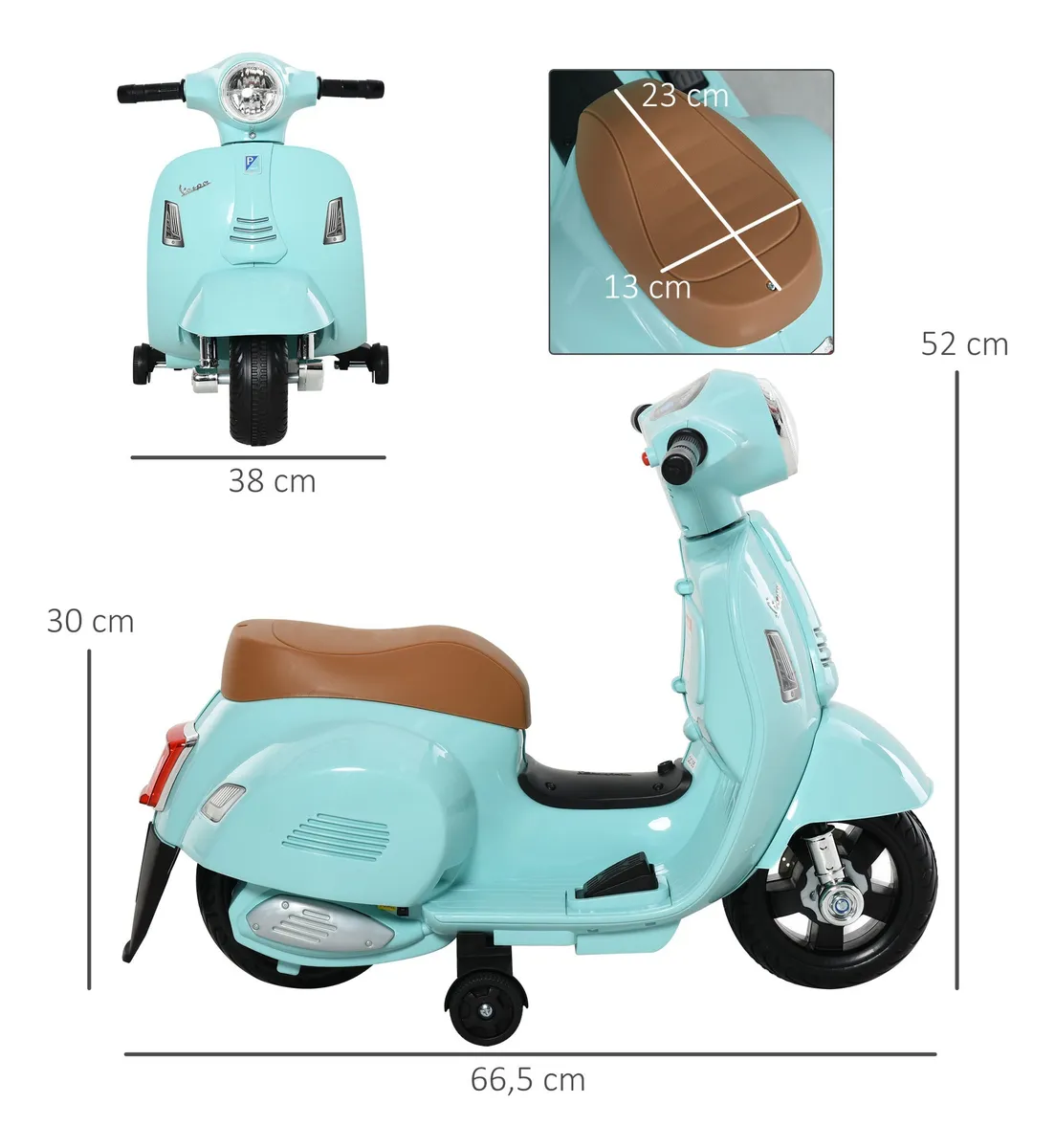 Foto 6 pulgar | Moto Eléctrica Confety World Mini Vespa H1 Montable De Pedal Menta