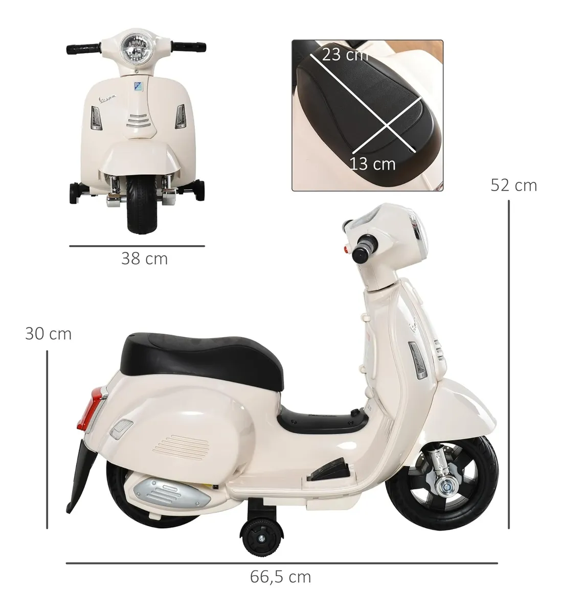 Foto 6 pulgar | Moto Eléctrica Confety World Mini Vespa H1 Montable De Pedal Blanco