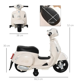 Foto 5 | Moto Eléctrica Confety World Mini Vespa H1 Montable De Pedal Blanco