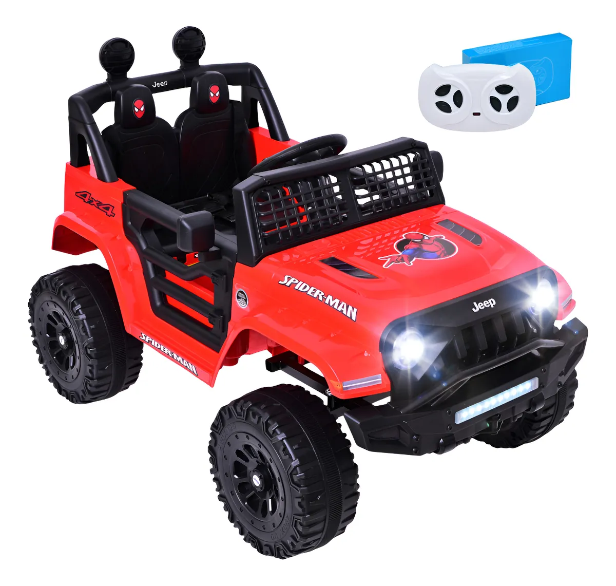 Foto 1 | Carro Montable Eléctrico Para Niños Jeep Aeiou B010 Diseños Rojo Spider