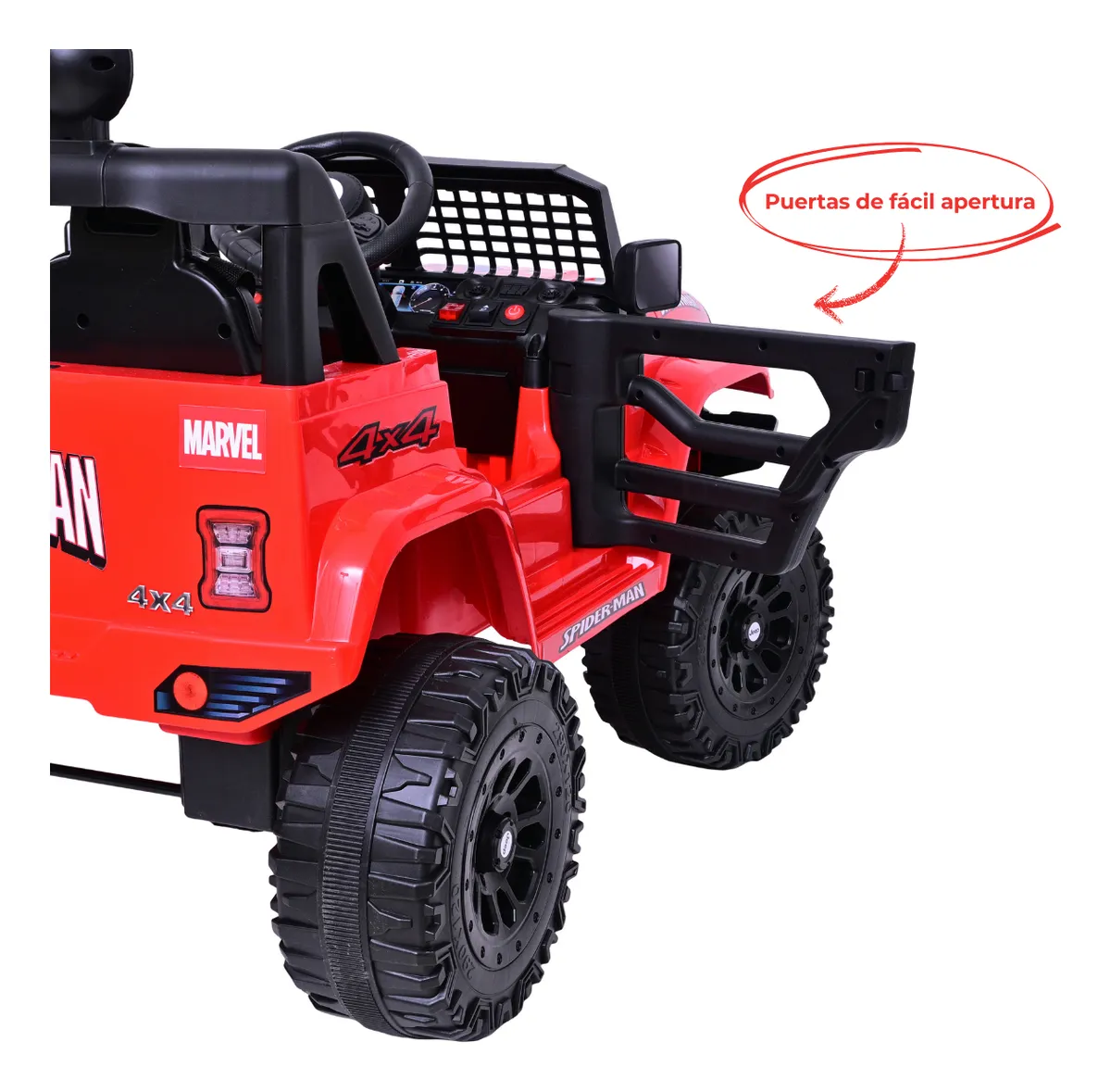 Foto 5 pulgar | Carro Montable Eléctrico Para Niños Jeep Aeiou B010 Diseños Rojo Spider