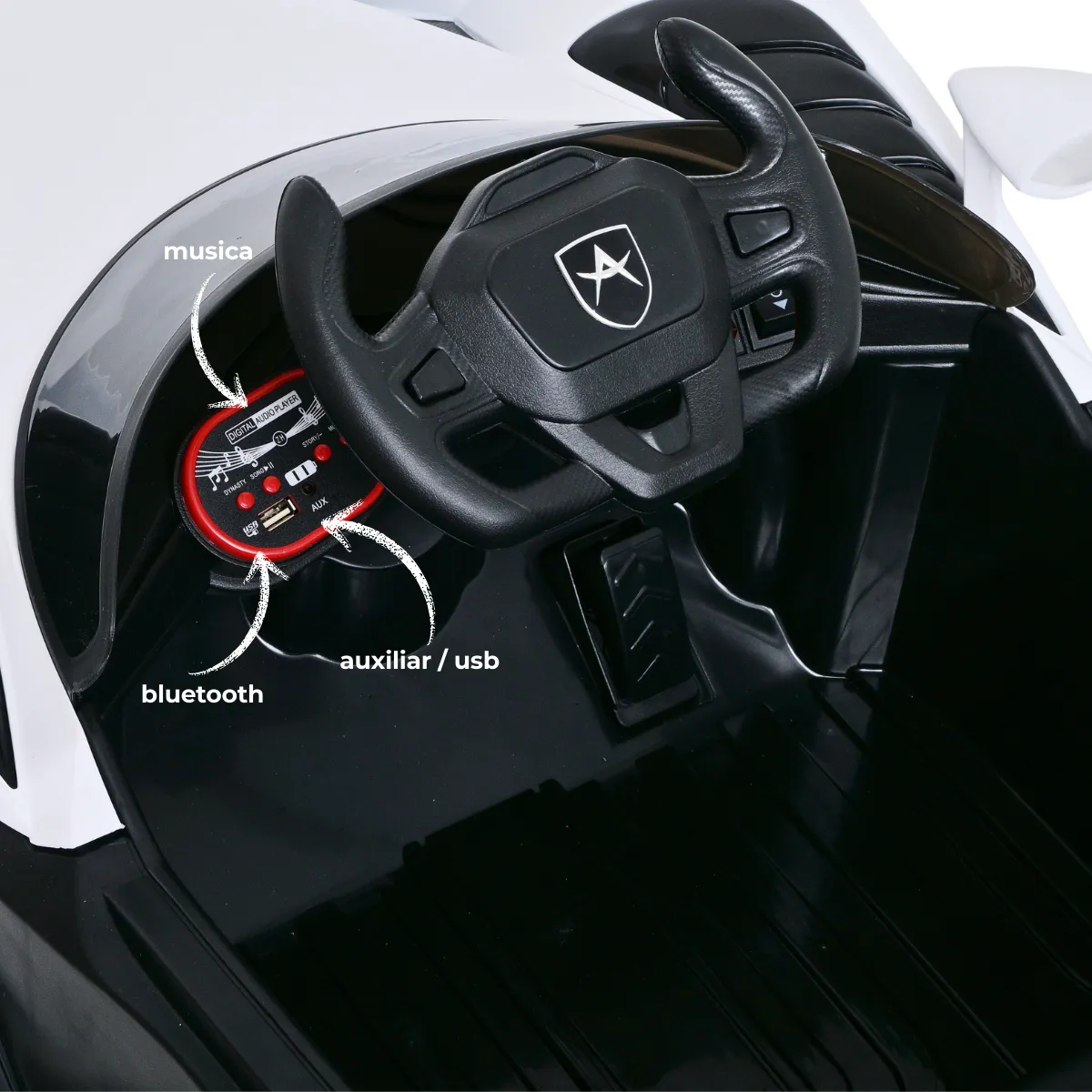 Foto 5 pulgar | Carro Montable Eléctrico De Niños Aeiou B011 Apollo Sonido Blanco