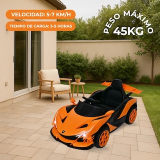 Foto 7 | Carro Montable Eléctrico De Niños Aeiou B011 Apollo Sonido Naranja