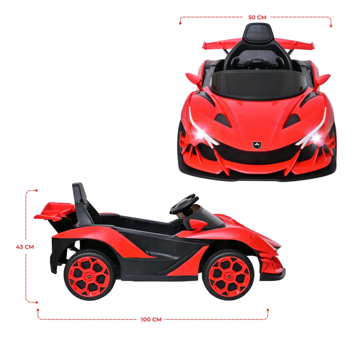 Foto 2 | Carro Montable Eléctrico De Niños Aeiou B011 Apollo Sonido Rojo