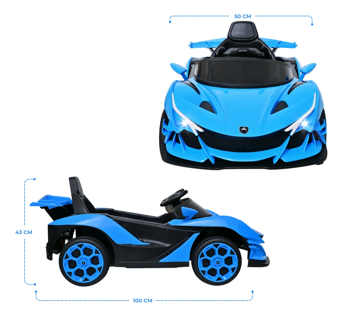 Foto 3 pulgar | Carro Montable Eléctrico De Niños Aeiou B011 Apollo Sonido Azul
