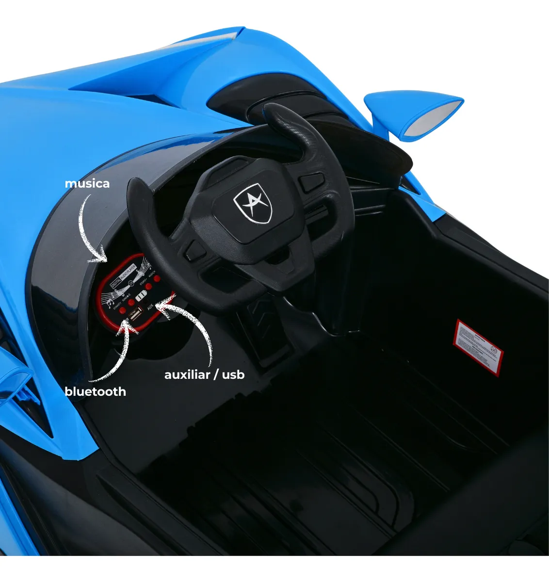 Foto 5 pulgar | Carro Montable Eléctrico De Niños Aeiou B011 Apollo Sonido Azul