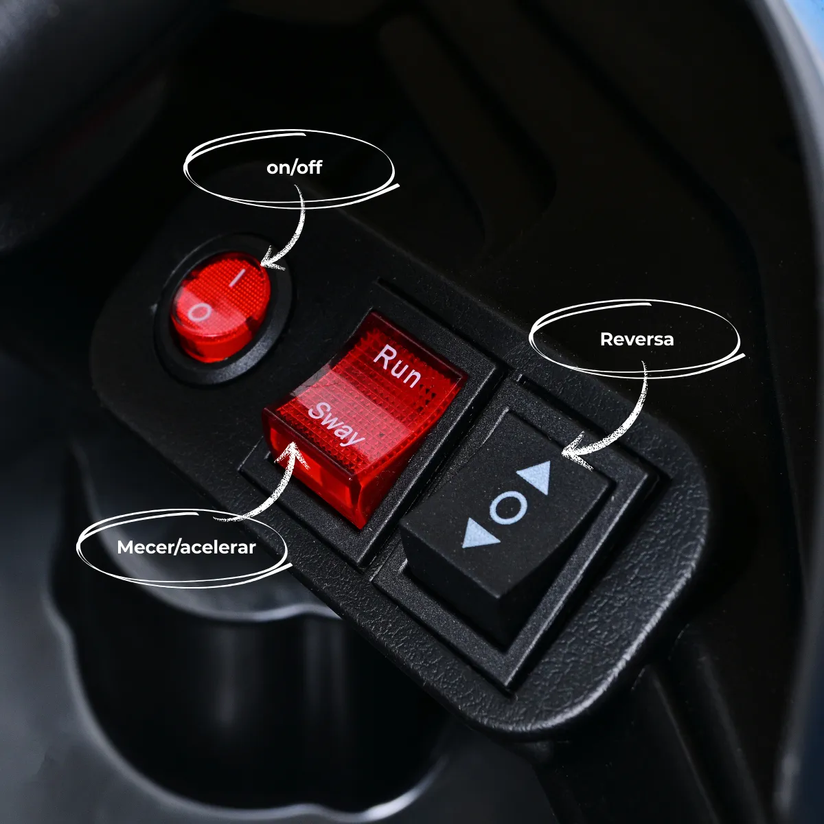 Foto 6 pulgar | Carro Montable Eléctrico De Niños Aeiou B011 Apollo Sonido Azul