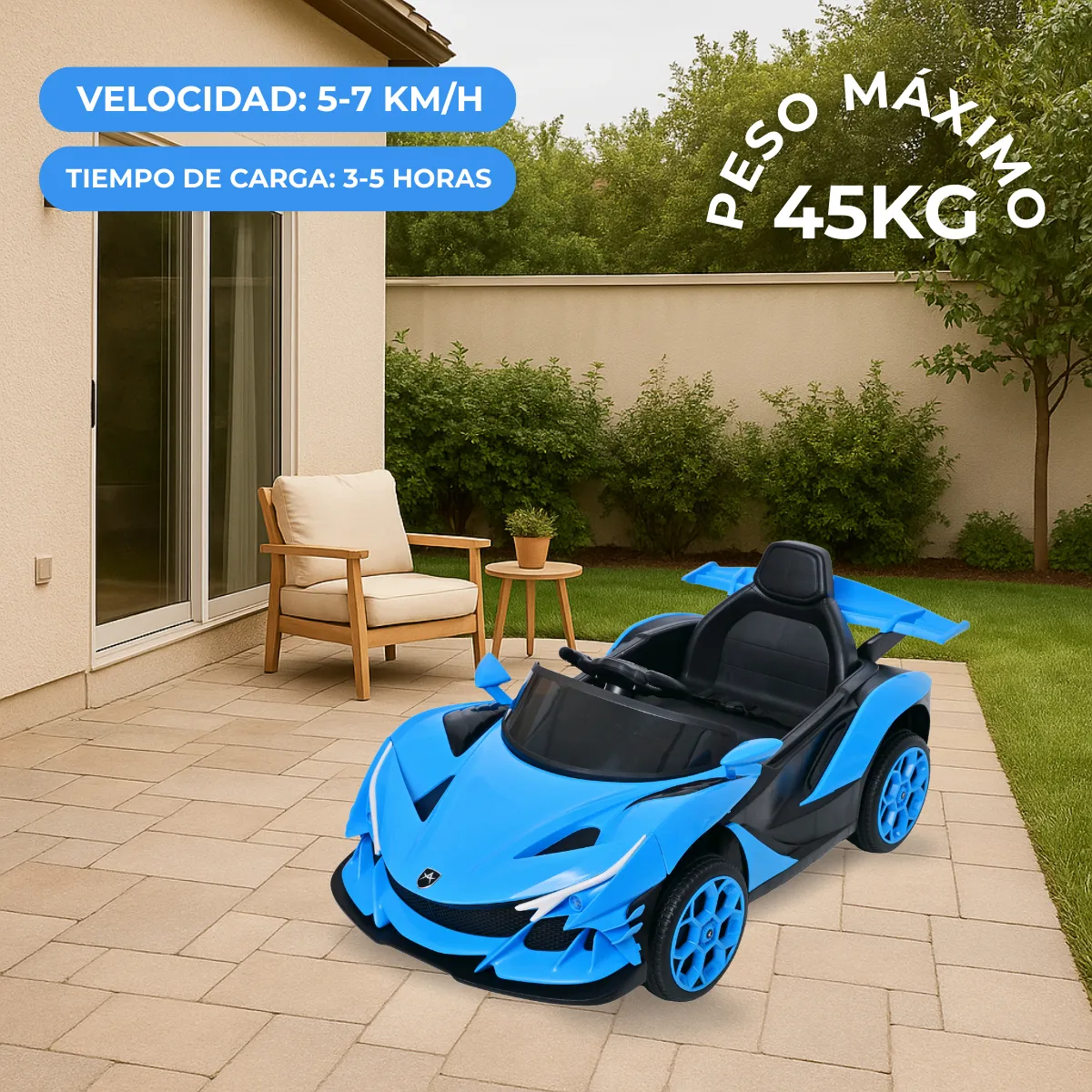 Foto 8 pulgar | Carro Montable Eléctrico De Niños Aeiou B011 Apollo Sonido Azul