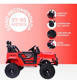 Foto 2 | Carro Montable Eléctrico Para Niños Jeep Aeiou B010 Diseños Rojo Jurassic