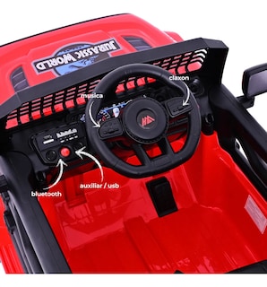 Foto 3 | Carro Montable Eléctrico Para Niños Jeep Aeiou B010 Diseños Rojo Jurassic