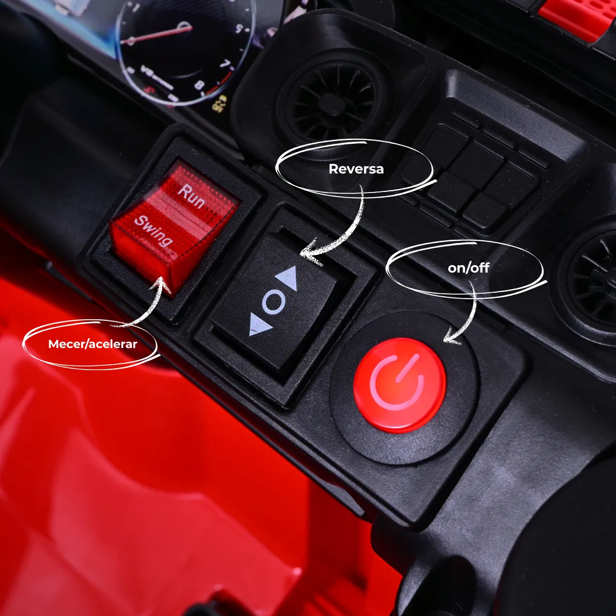 Foto 5 pulgar | Carro Montable Eléctrico Para Niños Jeep Aeiou B010 Diseños Rojo Jurassic