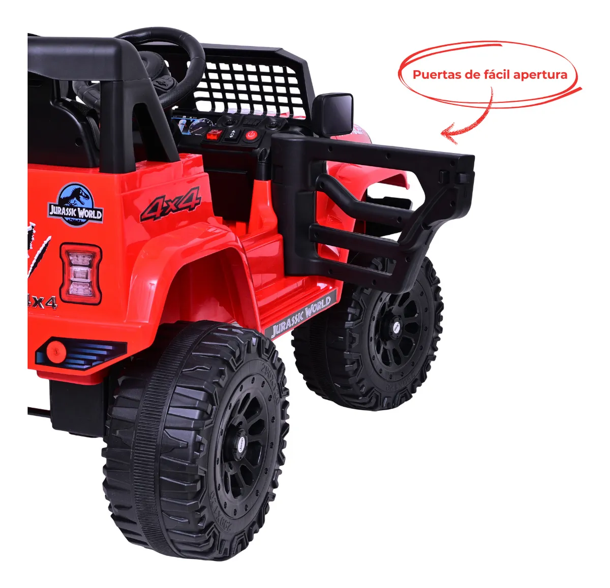 Foto 6 pulgar | Carro Montable Eléctrico Para Niños Jeep Aeiou B010 Diseños Rojo Jurassic