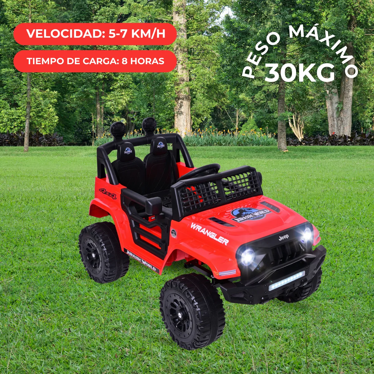 Foto 9 pulgar | Carro Montable Eléctrico Para Niños Jeep Aeiou B010 Diseños Rojo Jurassic