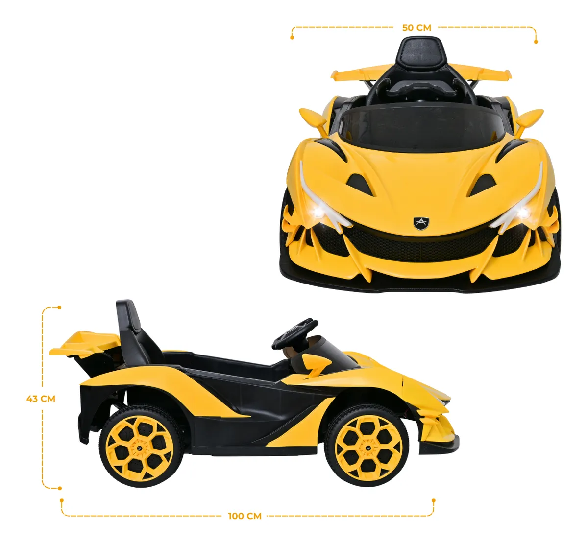 Foto 7 | Carro Montable Eléctrico De Niños Aeiou B011 Apollo Sonido Amarillo