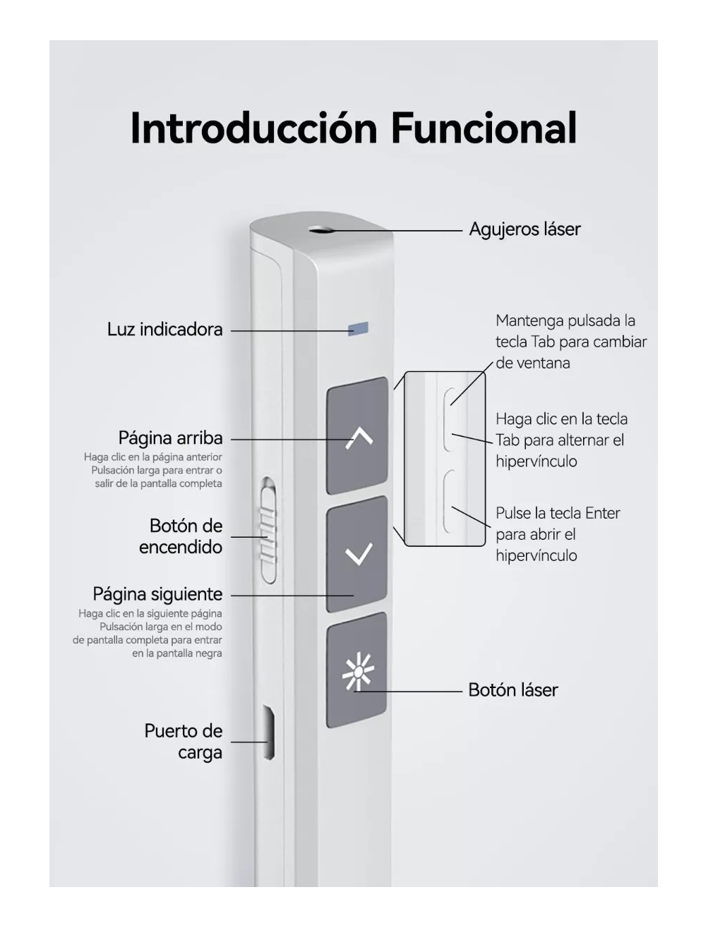 Foto 4 | Apuntador Presentador Láser Usb Inalámbrico Remoto de 100 m Negro