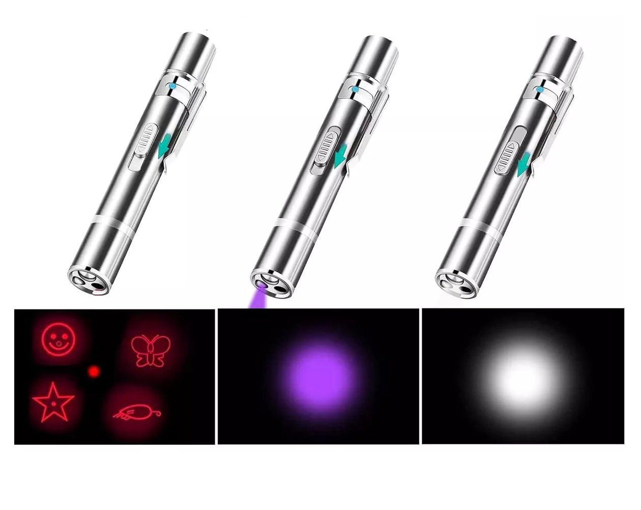 Foto 5 pulgar | Puntero Apuntador Laser Lampara Luz Uv 3 En 1 20km Carga Usb