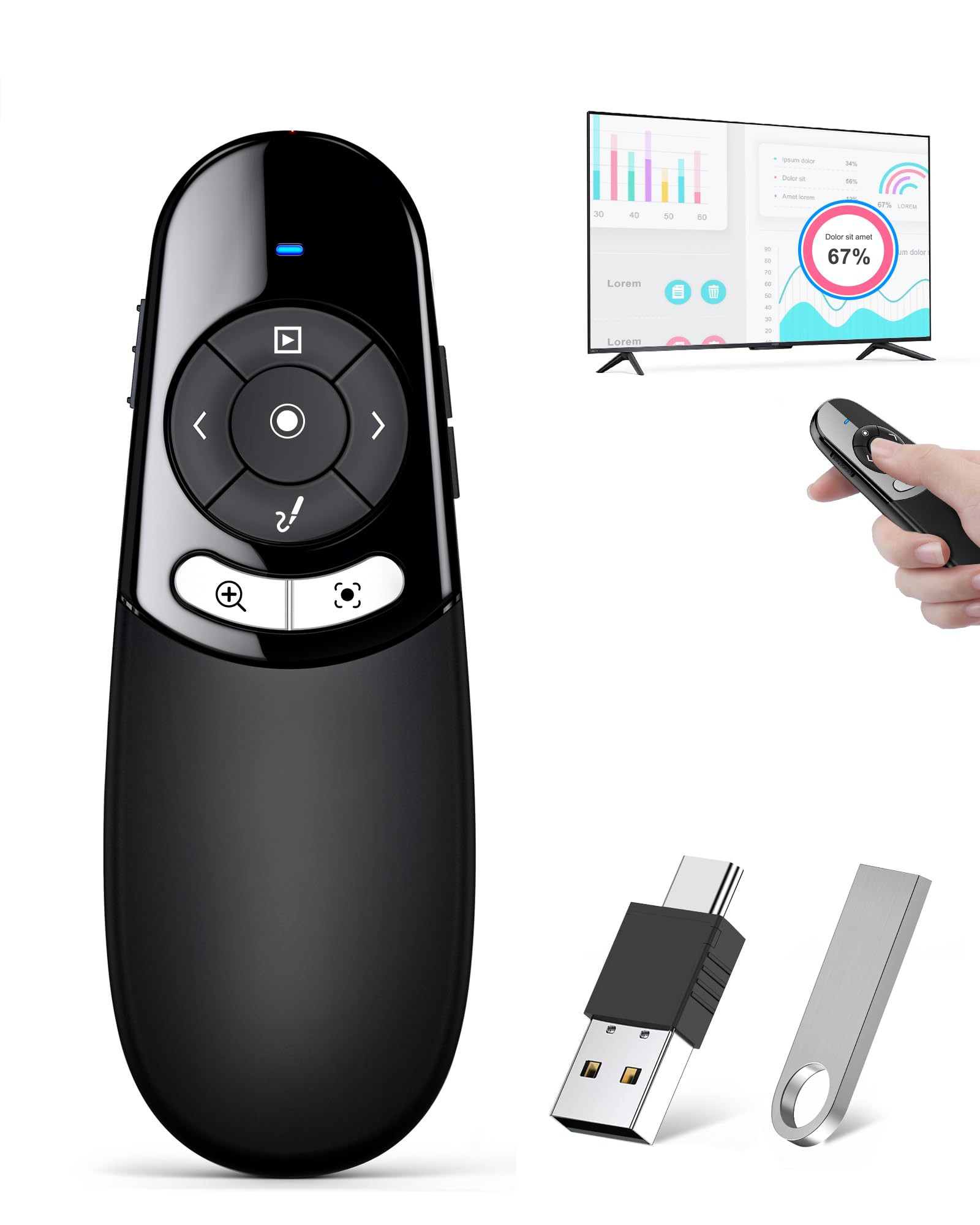 Presentation Clicker Heylacoolx Con Lupa Para Pantalla De Tv - Venta Internacional.