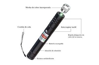 Foto 3 | Xtellar - Puntero Láser Verde De Alta Potencia, Recargable Por Usb, 5000mw, Proyector Profesional