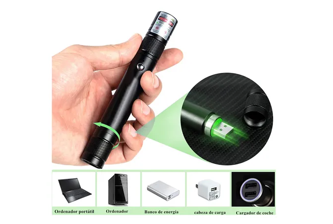 Foto 5 pulgar | Xtellar - Puntero Láser Verde De Alta Potencia, Recargable Por Usb, 5000mw, Proyector Profesional
