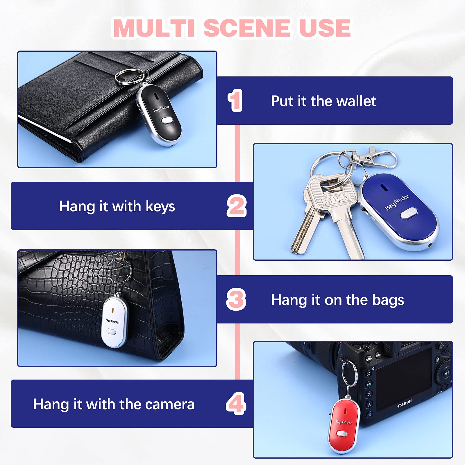 Foto 5 pulgar | Control Remoto De Sonido Key Finder Flutesan Con Luz Led X4 - Venta Internacional.