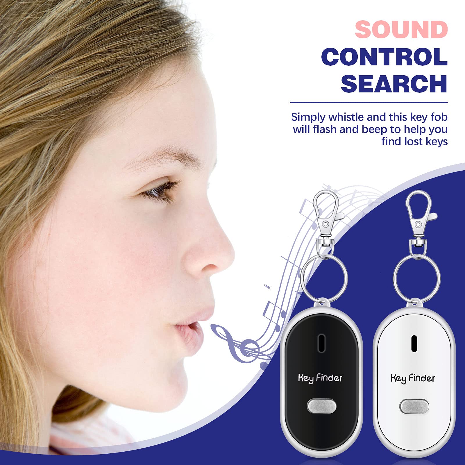 Foto 7 pulgar | Control Remoto De Sonido Key Finder Flutesan Con Luz Led X4 - Venta Internacional.