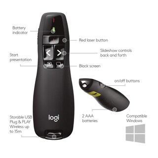 Foto 7 | Clicker Remoto Inalámbrico Para Presentaciones Logitech R400 - Venta Internacional.