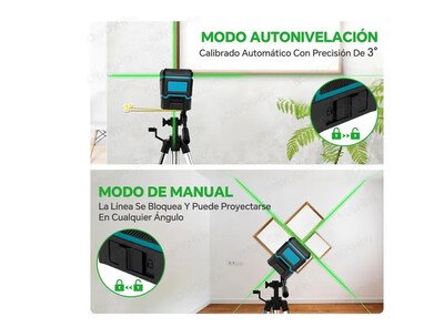 Foto 5 | Xtellar Nivel Láser Profesional Portátil Verdes 2 Líneas - Precisión Y Comodidad Para Construcción Y Decoración