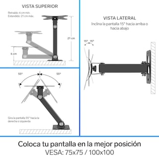 Foto 4 | Soporte Steren para Pantallas de 10'' a 27'' con Brazo Articulado
