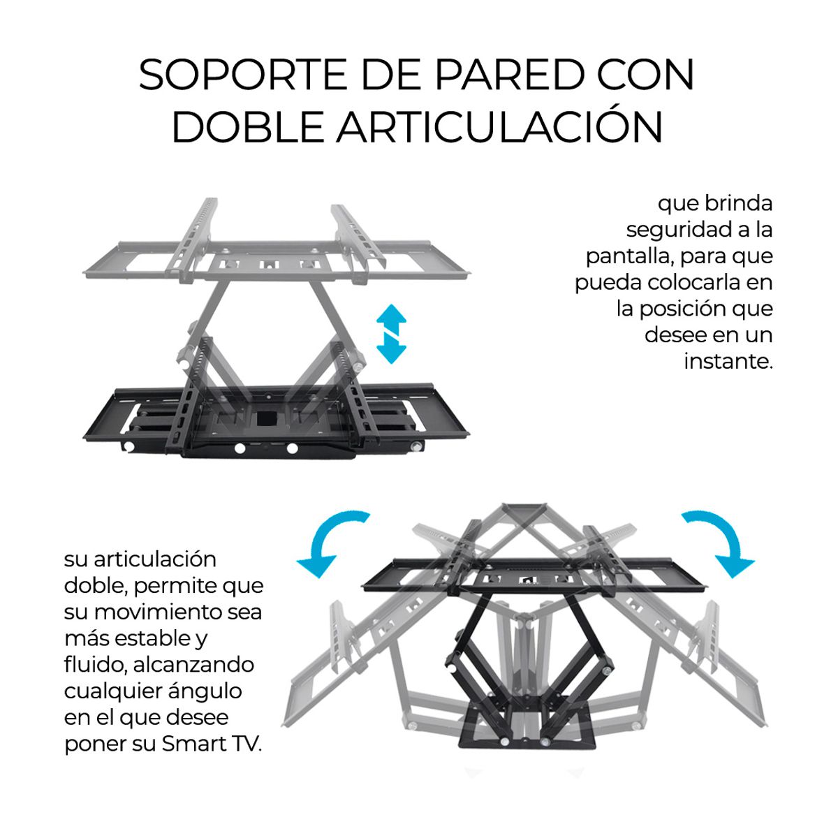 Foto 4 | Soporte Articulado de Pantalla Elegate Hold58 de 30 a 70" para Pared Negro
