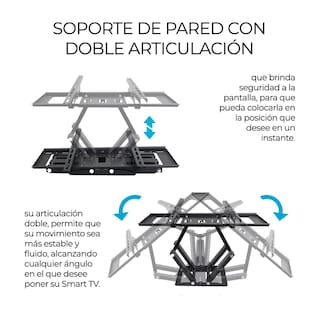 Foto 4 | Soporte Articulado de Pantalla Elegate Hold58 de 30 a 70" para Pared Negro
