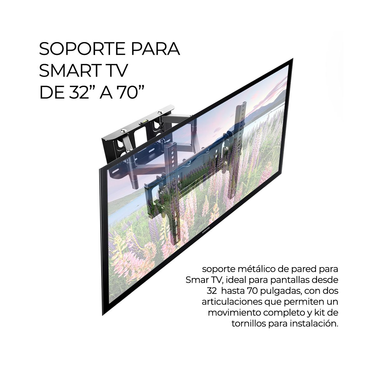 Foto 6 pulgar | Soporte Articulado de Pantalla Elegate Hold58 de 30 a 70" para Pared Negro