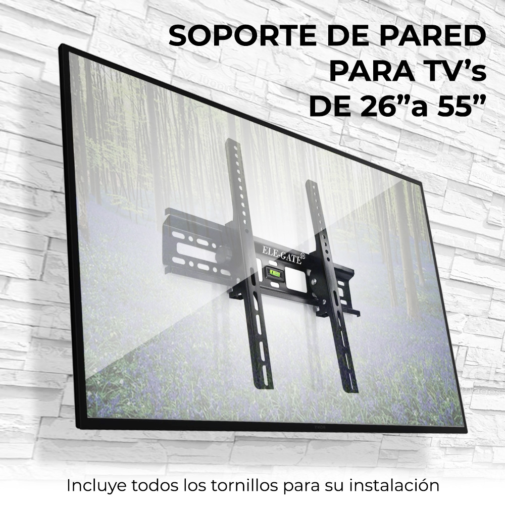Foto 6 pulgar | Soporte Elegate Hold.34 color Negro de Pared para TV/Monitor de 26'' a 55''