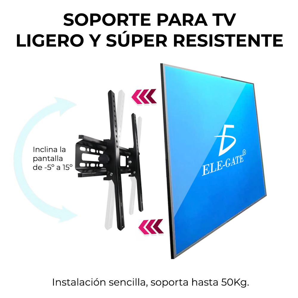 Foto 7 pulgar | Soporte Elegate Hold.34 color Negro de Pared para TV/Monitor de 26'' a 55''