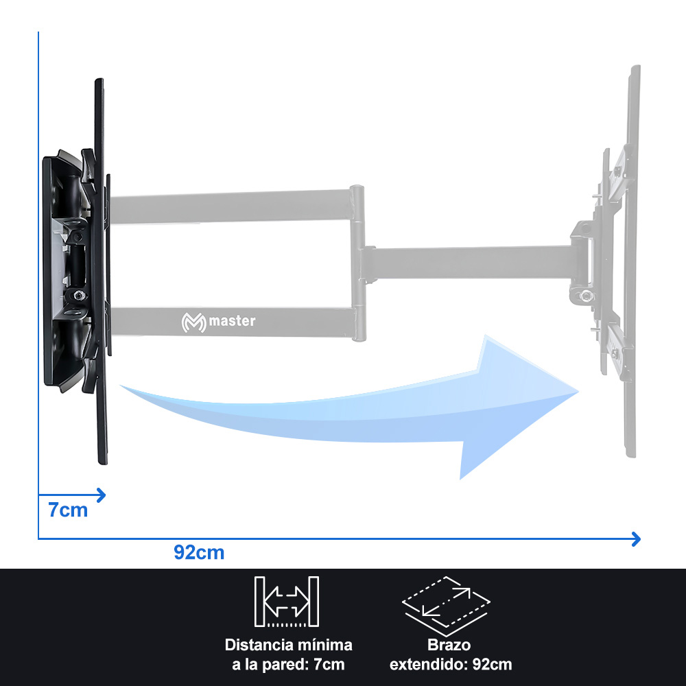 Foto 3 | Soporte Para Pantallas De 40 A 75 Pulgadas Brazo De 86 Cm Ho-arml90