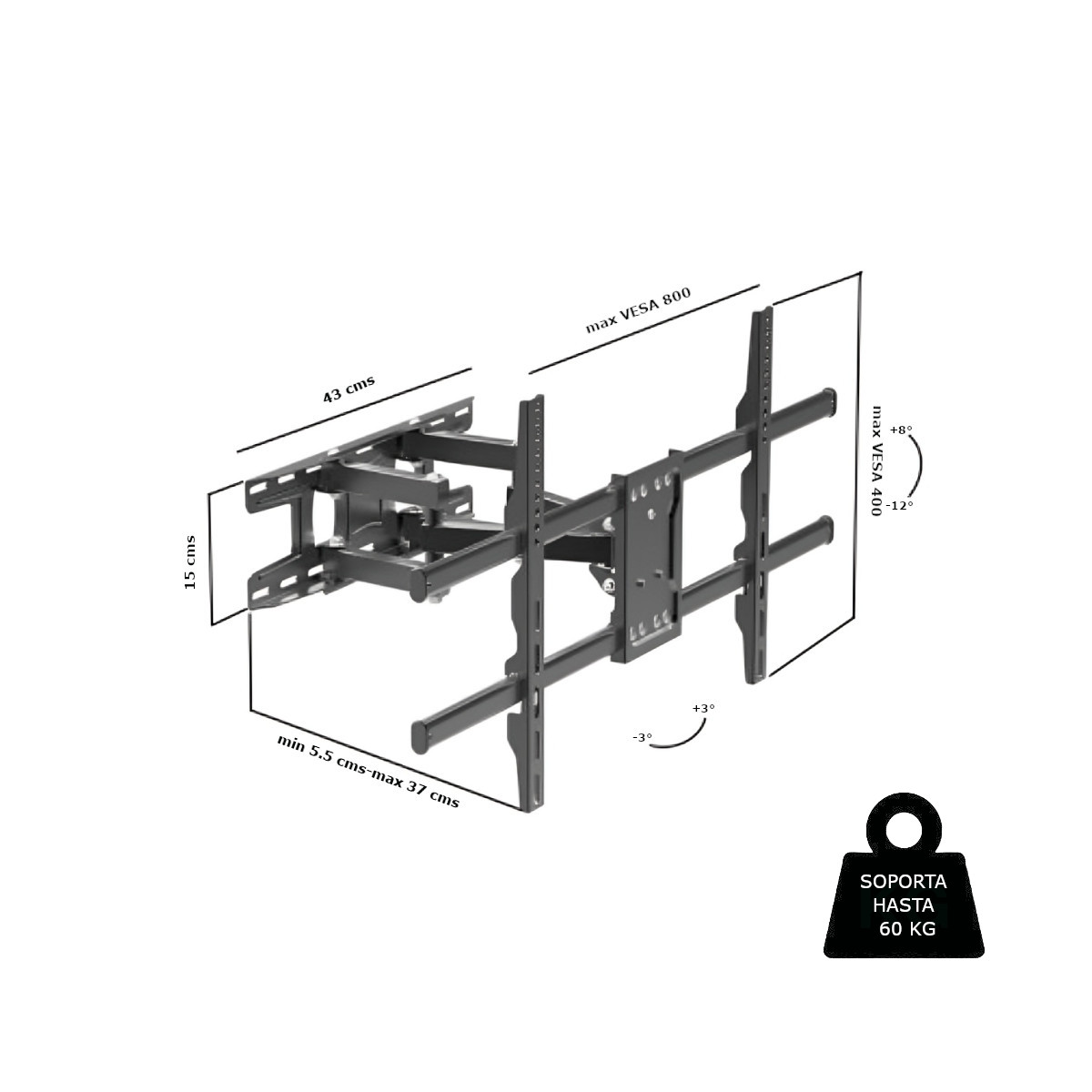 Foto 2 | Soporte para Tv Bst Negro