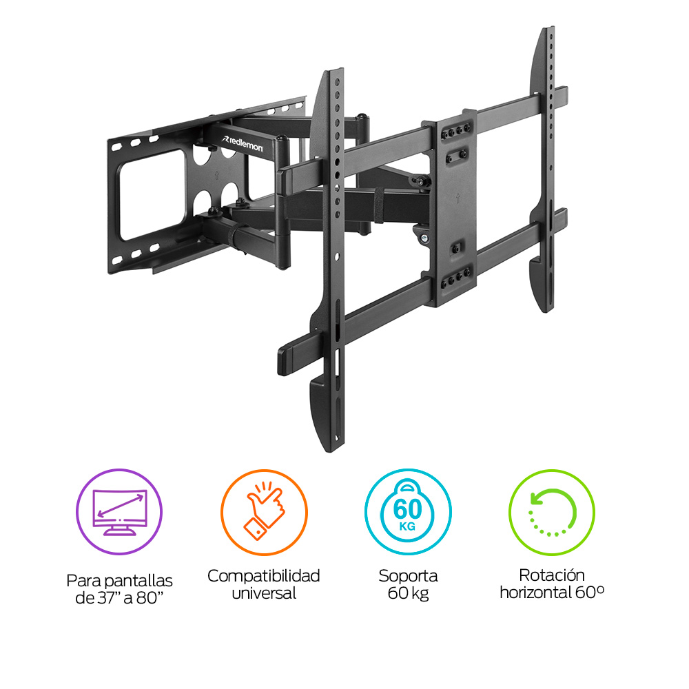 Foto 3 pulgar | Soporte para Pantalla Premium Base Para Tv Brazo Móvil 37-80 Pulgadas