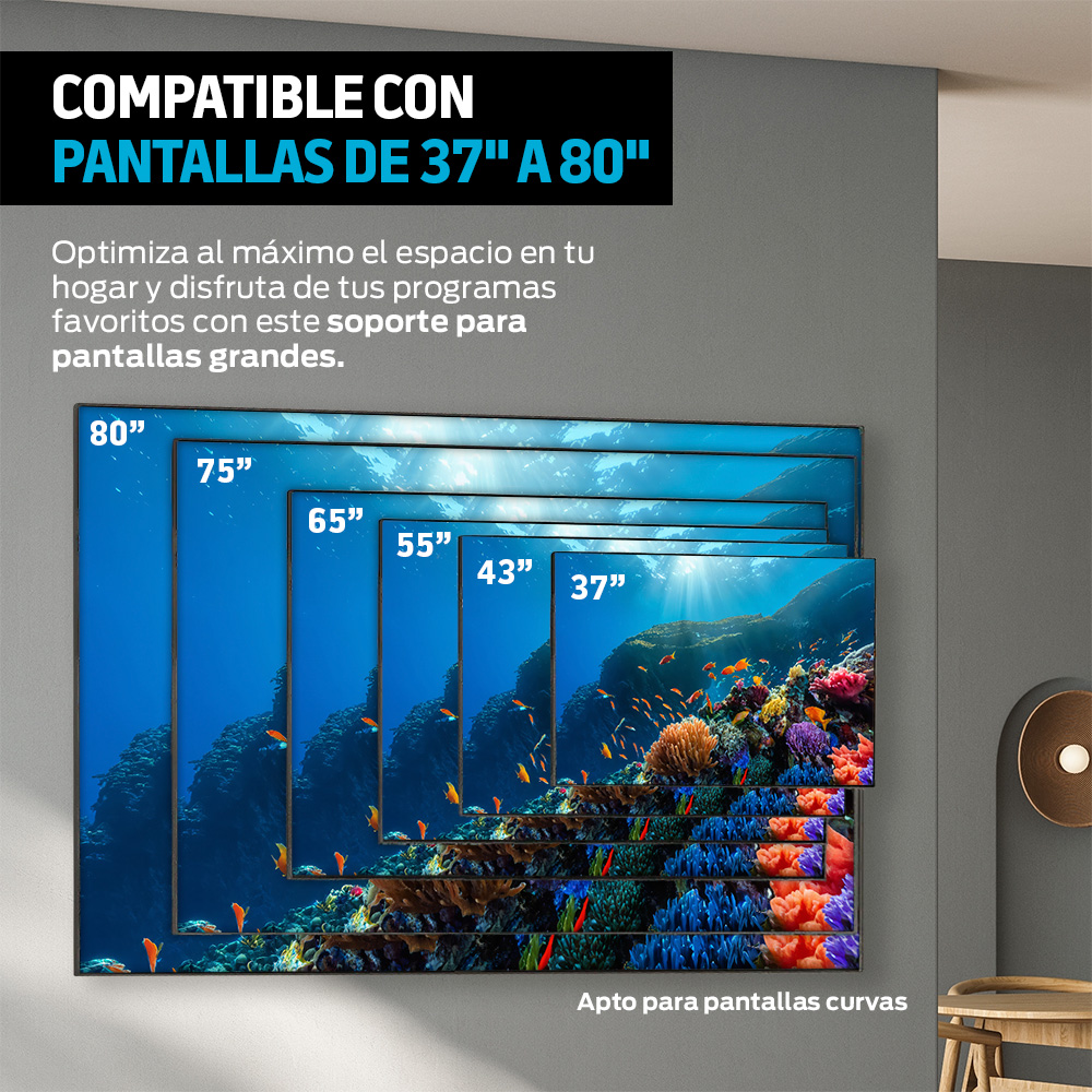 Foto 4 pulgar | Soporte para Pantalla Premium Base Para Tv Brazo Móvil 37-80 Pulgadas