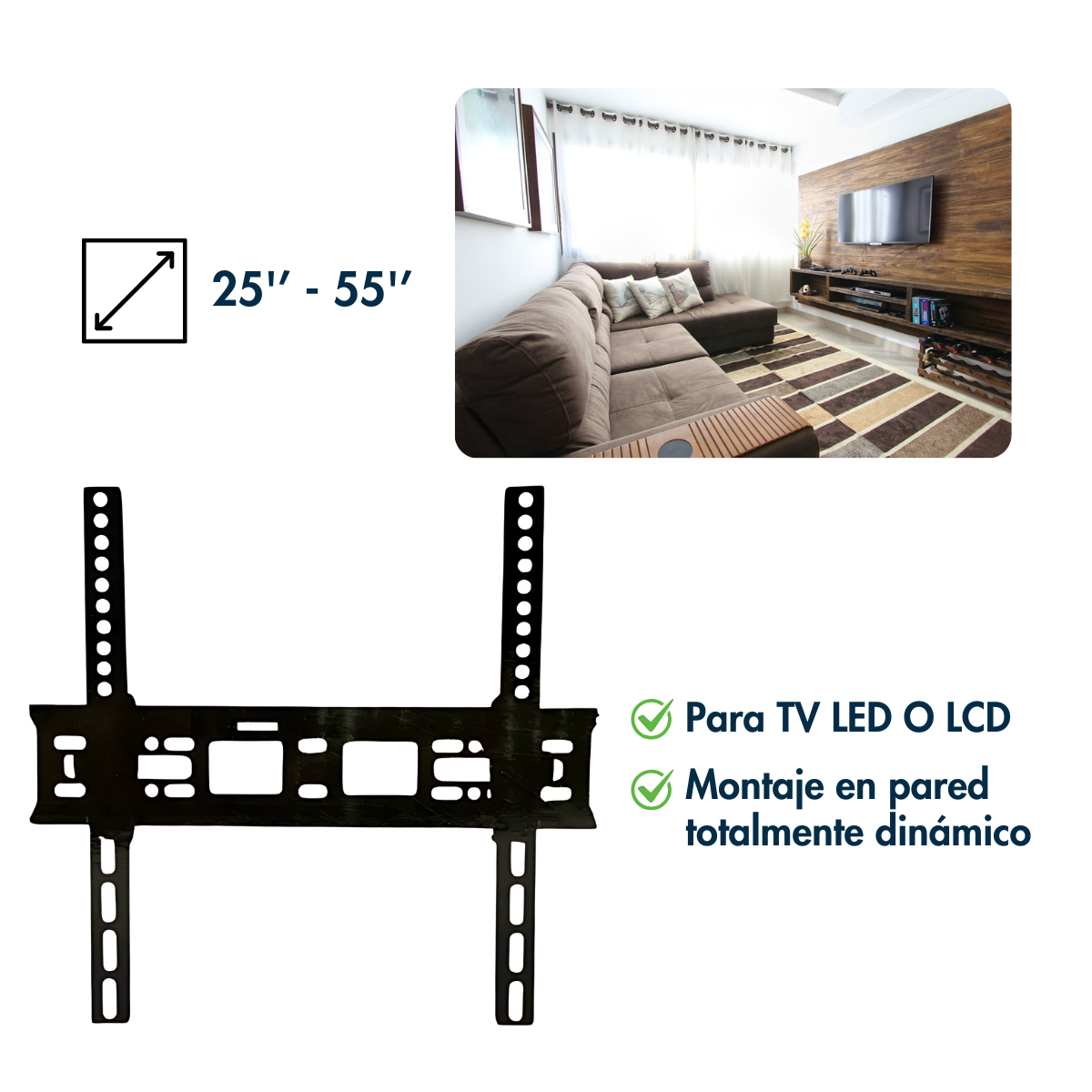 Foto 2 | Soporte de Pared Inclinable para TV LED o LCD de 26'' a 55"