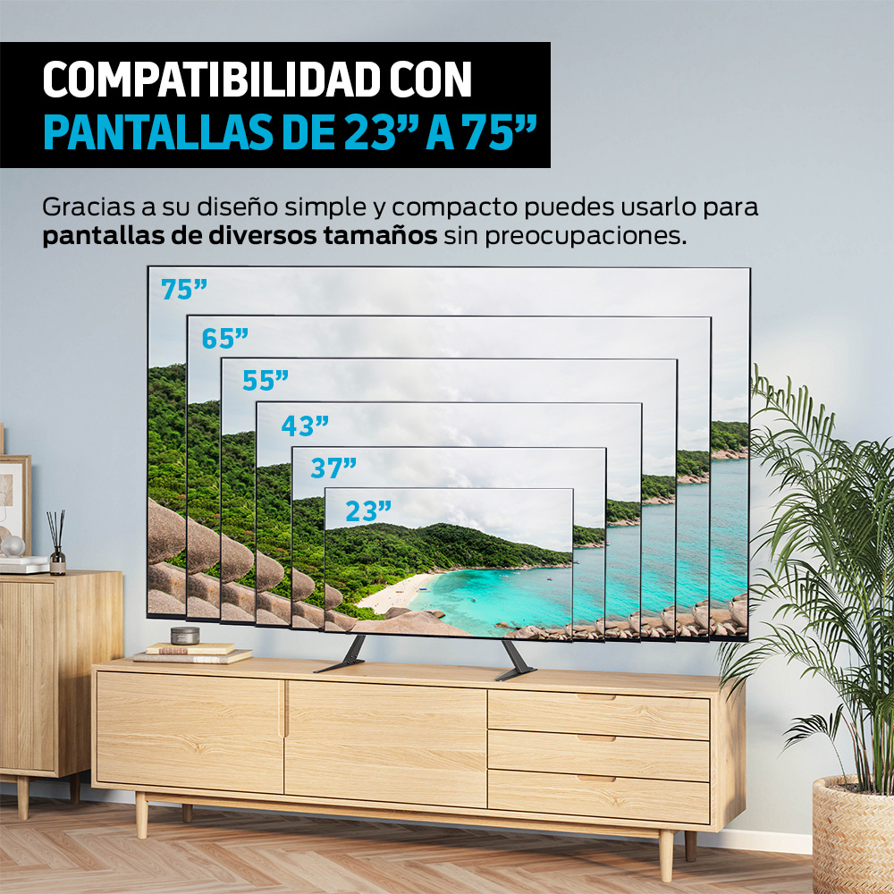 Foto 4 pulgar | Soporte Universal Patas para TV Redlemon Pantallas de 23 a 75 Pulgadas Negro