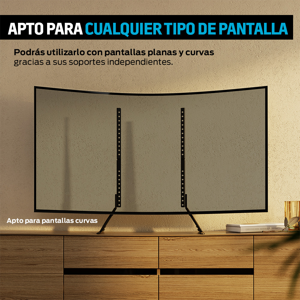 Foto 5 pulgar | Soporte Universal Patas para TV Redlemon Pantallas de 23 a 75 Pulgadas Negro