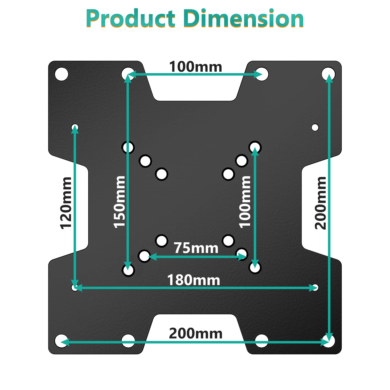 Foto 4 pulgar | Placa Adaptadora Para Soporte De Tv Wali Adp202, 200 X 200 Mm, Negra - Venta Internacional.